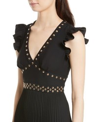 Kate Spade New York Studded Pleat Fit Flare Dress