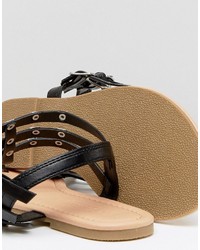 Asos Fabienne Wide Fit Studded Flat Sandals