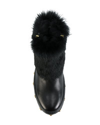 Baldinini Studded Fur Ankle Boots