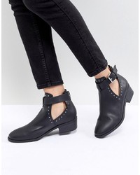 ASOS DESIGN Ace Studded Cut Out Ankle Boots