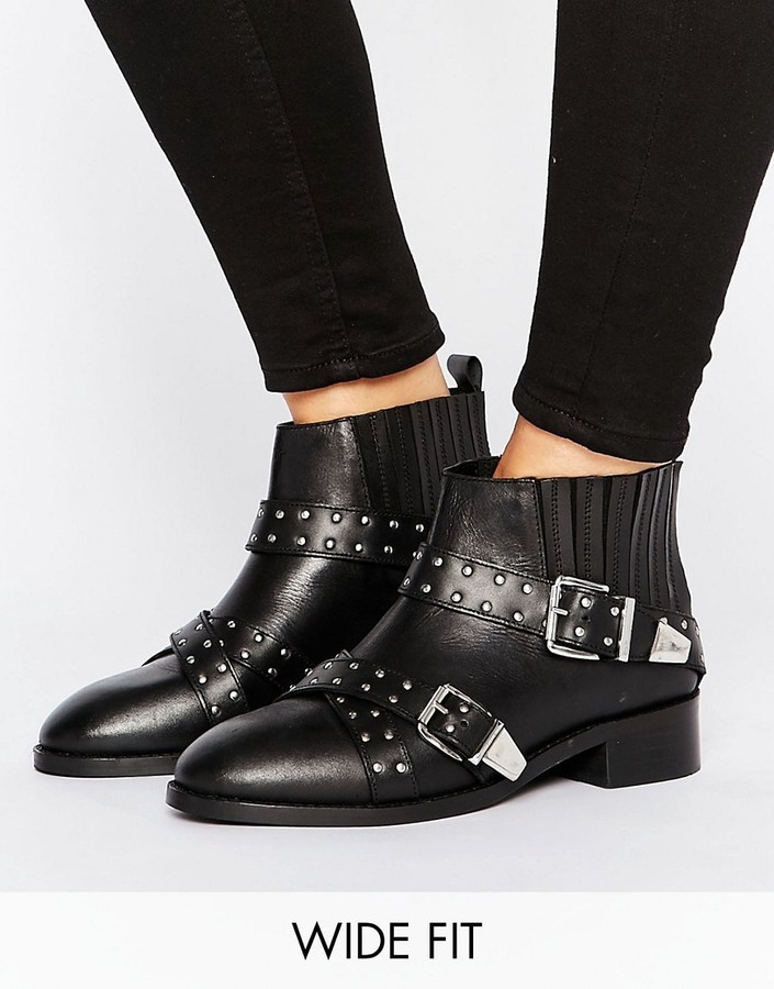 wide fit studded boots