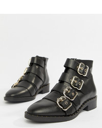ASOS DESIGN Avid Leather Studded Ankle Boots Leather