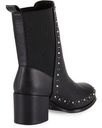 Adrianna Papell Bennet Studded Leather Bootie Black