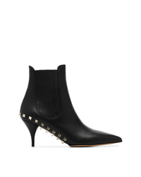 Valentino Black Garavani Rockstud Leather Ankle Boots
