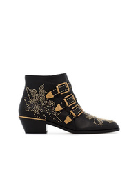 Chloé Black Susanna 30 Studded Ankle Boots