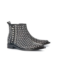 Alexander McQueen Braided Chain Studded Ankle Boots