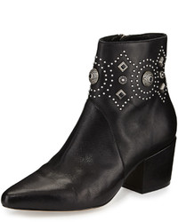 Sigerson Morrison Cailyn Studded Leather Ankle Boot Black