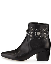 Sigerson Morrison Cailyn Studded Leather Ankle Boot Black