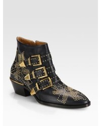 Chlo Suzanna Studded Leather Ankle Boots