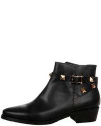 Choies Gold Studded Strap Ankle Boots