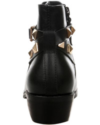 Choies Gold Studded Strap Ankle Boots