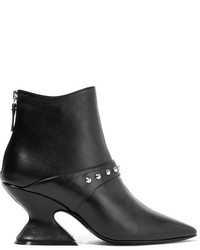 Dorateymur Radio Studded Leather Ankle Boots Black