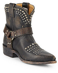 Frye Billy Biker Studded Leather Ankle Boots