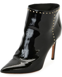 Valentino Garavani Studded Patent Ankle Boot Black