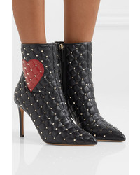 Valentino Garavani Studded Quilted Leather Ankle Boots