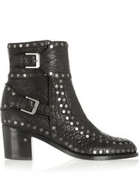 Laurence Dacade Gatsby Studded Textured Leather Ankle Boots