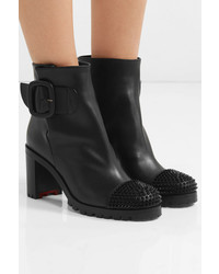 Christian Louboutin Olivia Snow 70 Spiked Leather Ankle Boots