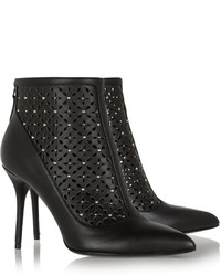 Alexander McQueen Perforated Studded Leather Ankle Boots