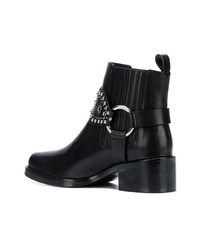 RED Valentino Red Studded Strap Ankle Boots