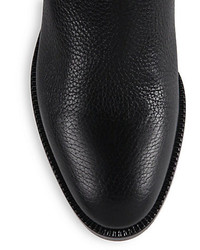 Valentino Rockstud Pebbled Leather Biker Ankle Boots