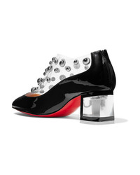 Christian Louboutin Space Odd 55 Studded Pvc And Patent Leather Ankle Boots