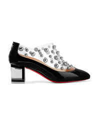 Christian Louboutin Space Odd 55 Studded Pvc And Patent Leather Ankle Boots