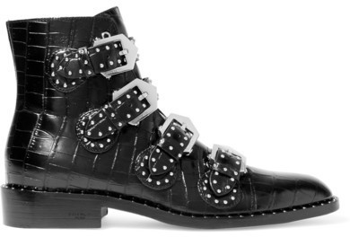 croc studded ankle boots
