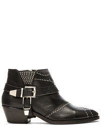 Anine Bing Studded Boots With Buckles In Silver