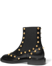 Balenciaga Studded Leather Ankle Boots Black