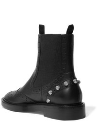 Balenciaga Studded Leather Ankle Boots Black