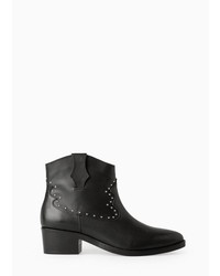 Mango Outlet Studded Leather Ankle Boots