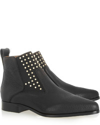 Chloé Studded Textured Leather Ankle Boots