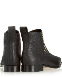 Chloé Studded Textured Leather Ankle Boots