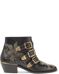 Chloé Susanna Studded Leather Ankle Boots Black
