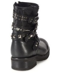 Ash Tattoo Studded Leather Moto Booties