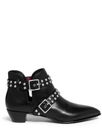 Marc by Marc Jacobs True Rebel Carroll Stud Strap Leather Ankle Boots