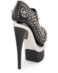Versace Studded Leather Floating Platform Booties