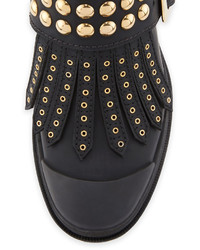 Burberry Whitchester Studded Buckle Bootie Black