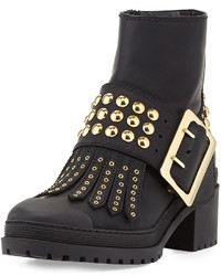 Burberry Whitchester Studded Buckle Bootie Black