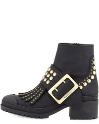 Burberry Whitchester Studded Buckle Bootie Black, $657 | Neiman Marcus |  Lookastic