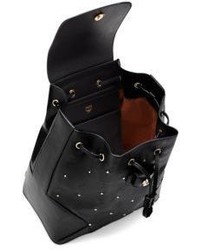 MCM Leather Trimmed Studded Backpack