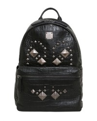 MCM Medium Star Embossed Leather Backpack
