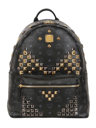 mcm backpack black studded