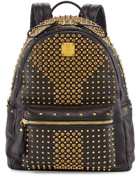 MCM Stark Special Crystal Studded Backpack Black