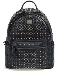 MCM Studded Small Coated Canvas Backpack