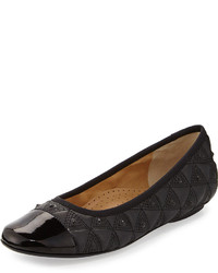 Neiman Marcus Shelby Studded Ballet Flat Black