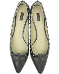 Marc Jacobs Studded Black Leather Ballerina Shoe