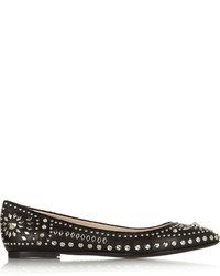 Versace Studded Leather Ballet Flats