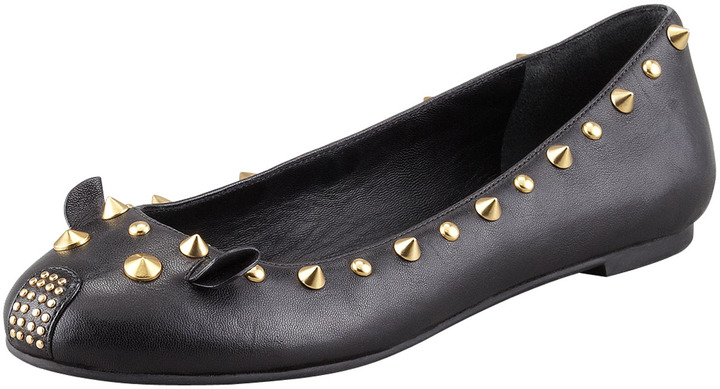Tablet skipper Hejse Marc by Marc Jacobs Studded Mouse Ballerina Flat Black, $248 | Neiman  Marcus | Lookastic