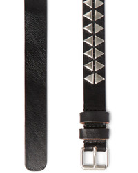 Saint Laurent 2cm Black Studded Leather Belt
